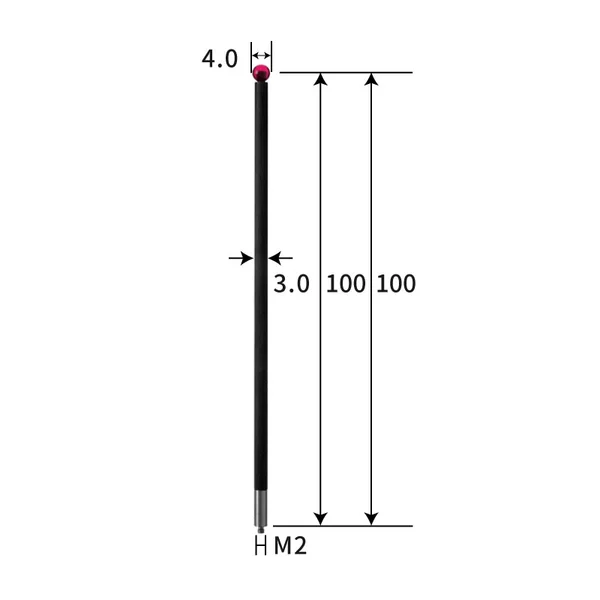 M2 stylus, ruby ball, carbon fiber rod
