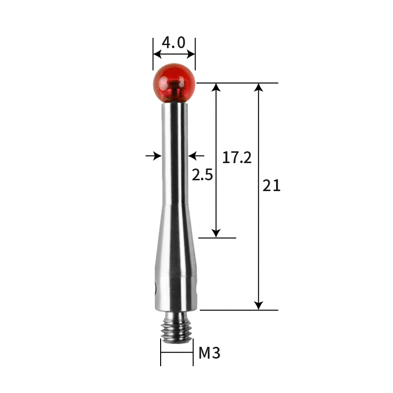 M3 stylus, ruby ball, tungsten carbide stem