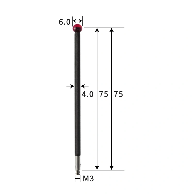 M3 stylus, ruby ball, carbon fiber stem