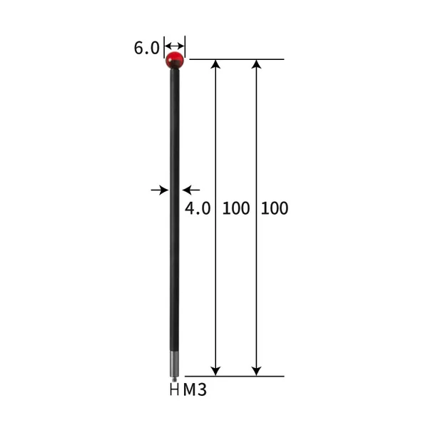 M3 stylus, ruby ball, carbon fiber stem