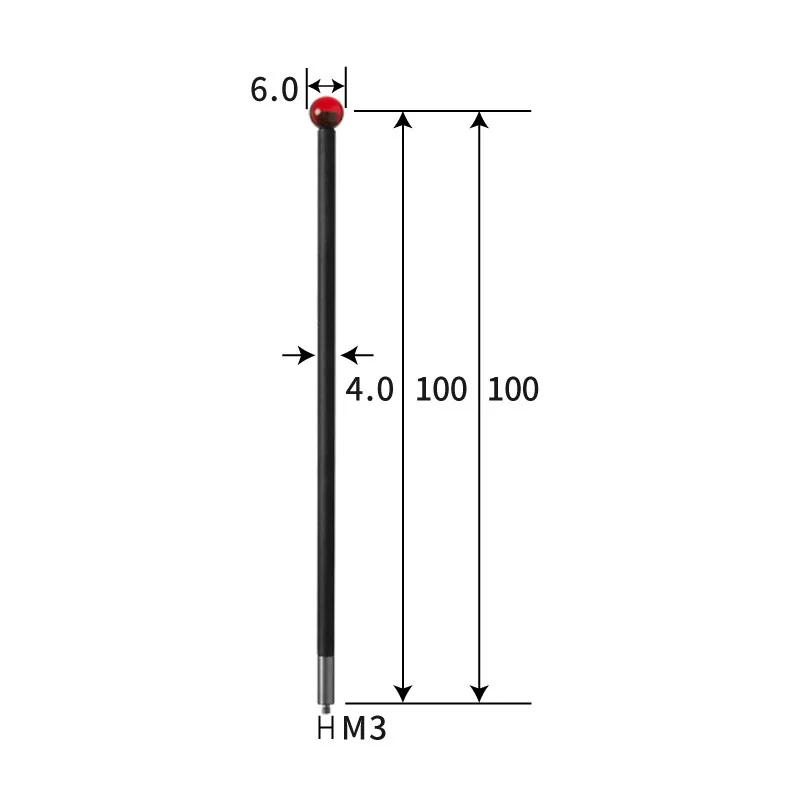 M3 stylus, ruby ball, carbon fiber stem