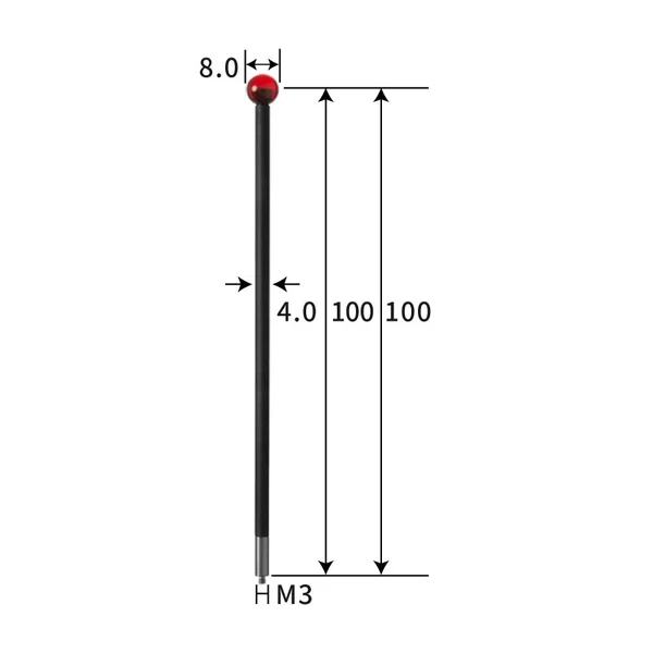 M3 stylus, ruby ball, carbon fiber stem