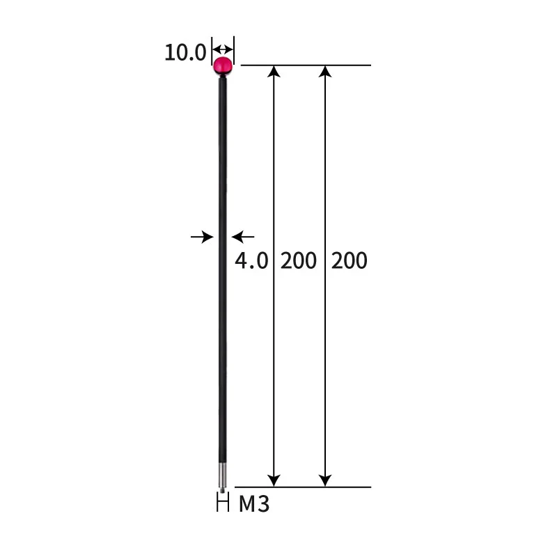 M3 stylus, ruby ball, carbon fiber stem