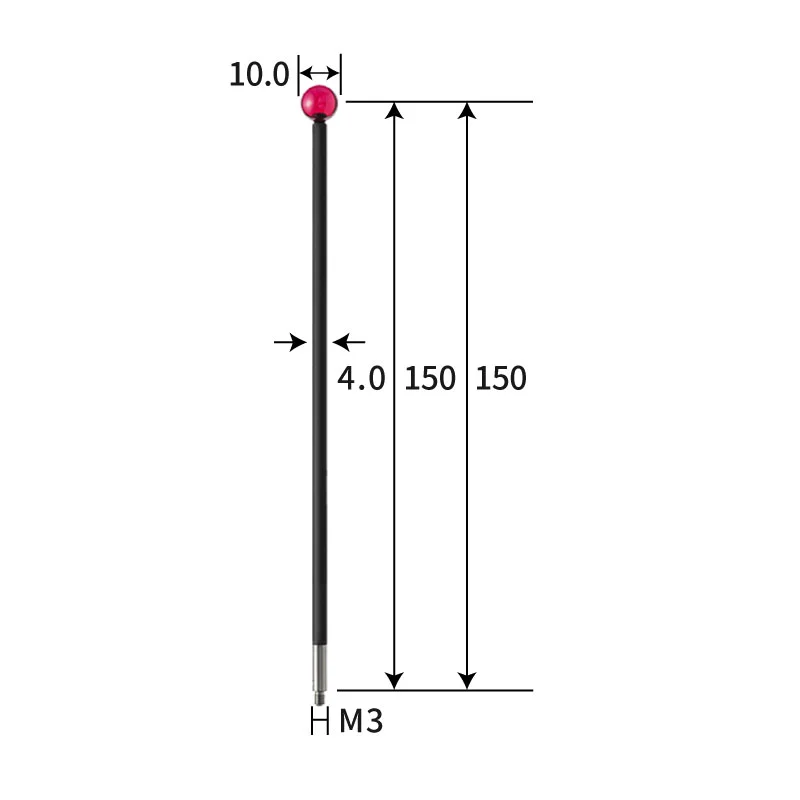 M3 stylus, ruby ball, carbon fiber stem