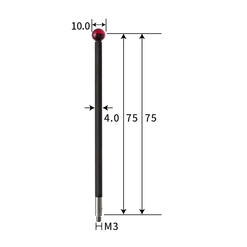 M3 stylus, ruby ball, carbon fiber stem