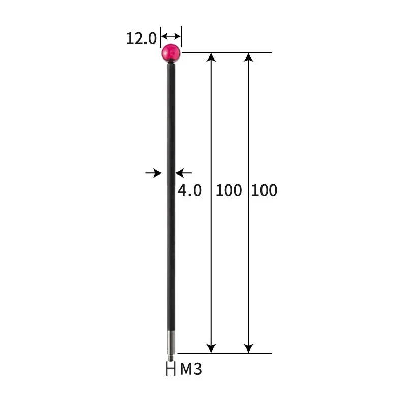 M3 stylus, ruby ball, carbon fiber stem