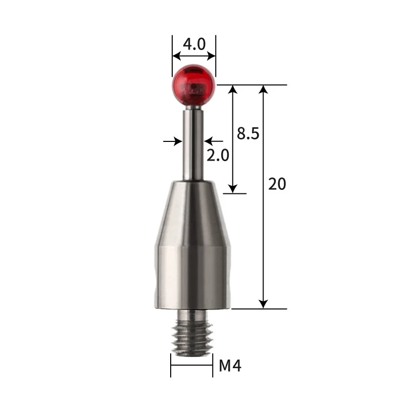 M4 stylus, ruby ball, tungsten carbide stem