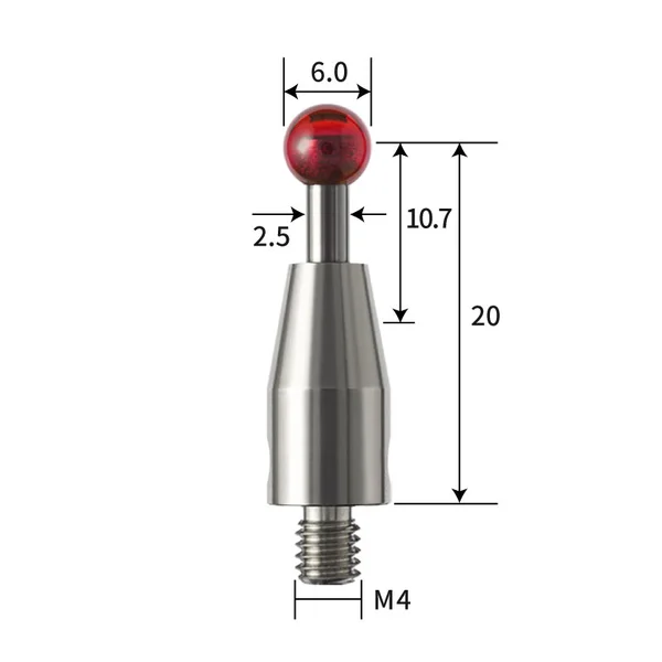 M4 stylus, ruby ball, tungsten carbide stem