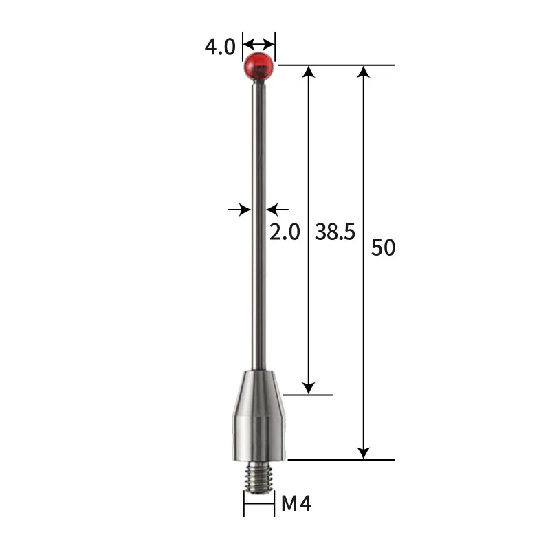 M4 stylus, ruby ball, tungsten carbide stem