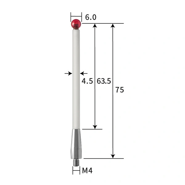 M4 stylus, ruby ball,ceramic stem