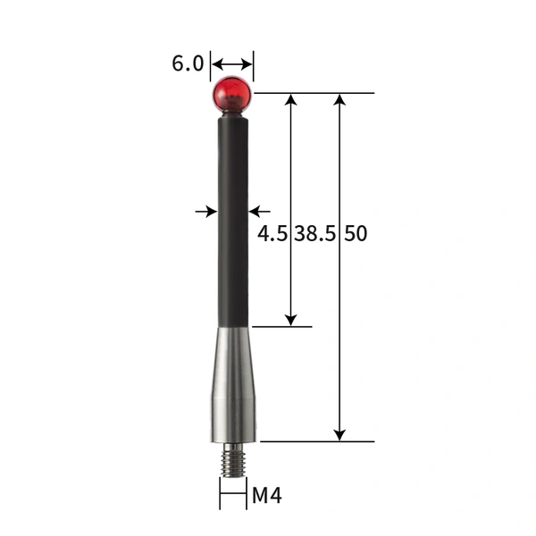 M4 stylus, ruby ball,carbon fiber stem