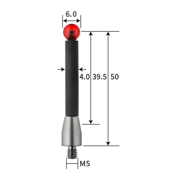 M5 stylus, ruby ball, carbon fiber stem
