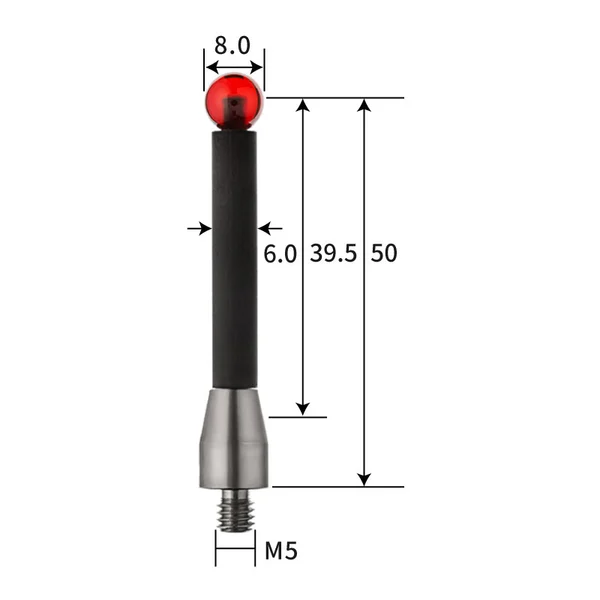 M5 stylus, ruby ball, carbon fiber stem