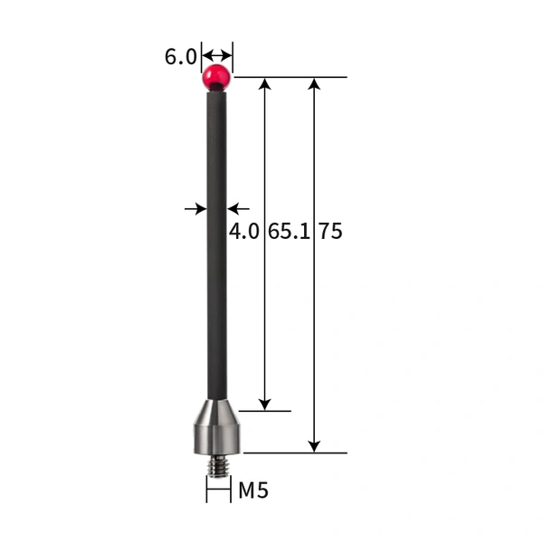 M5 stylus, ruby ball, carbon fiber stem