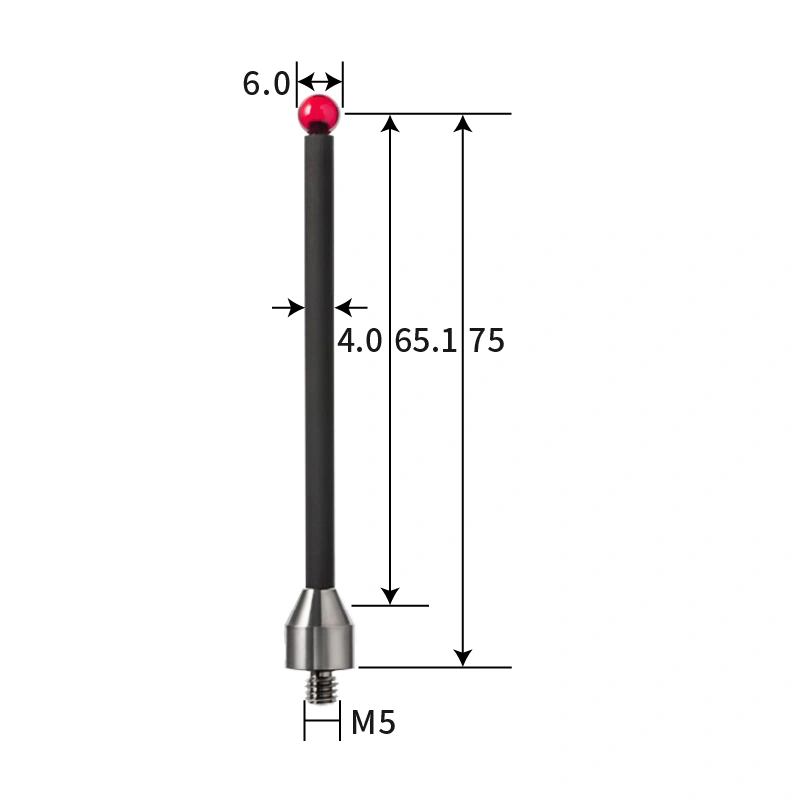 M5 stylus, ruby ball, carbon fiber stem