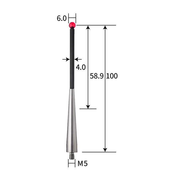 M5 stylus, ruby ball, carbon fiber stem
