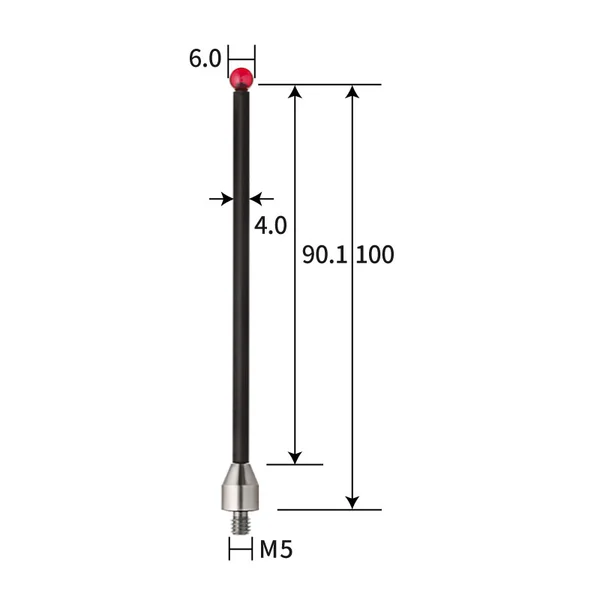 M5 stylus, ruby ball, carbon fiber stem