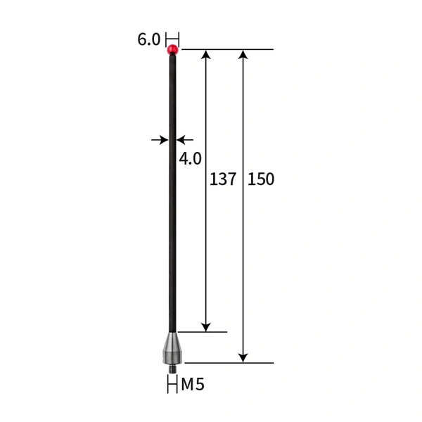 M5 stylus, ruby ball, carbon fiber stem