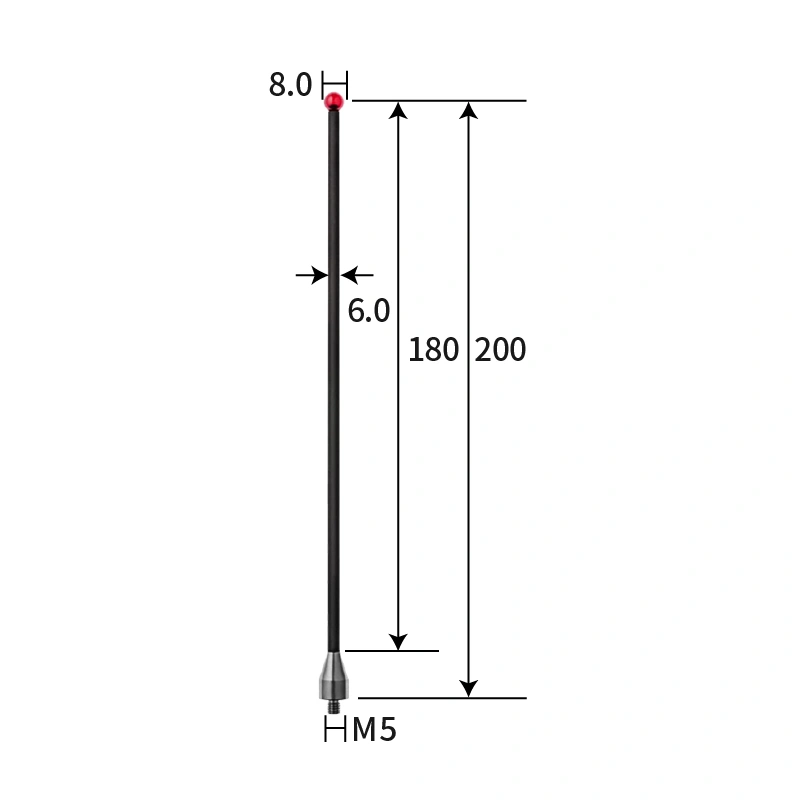 M5 stylus, ruby ball, carbon fiber stem
