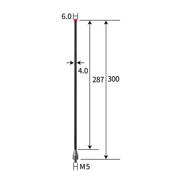 M5 stylus, ruby ball, carbon fiber stem