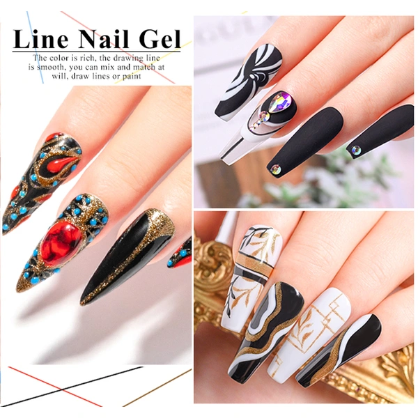 9 couleurs liner art gel - ensemble de vernis à ongles | zrkgel