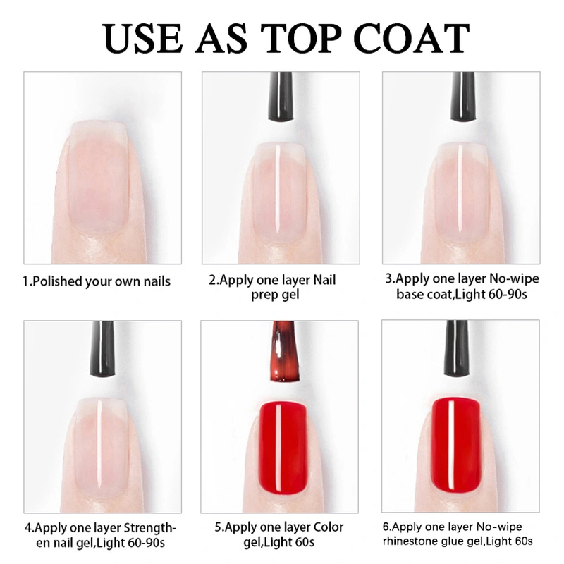 прозрачный гель-лак впитывает силу, базовое покрытие не стирается