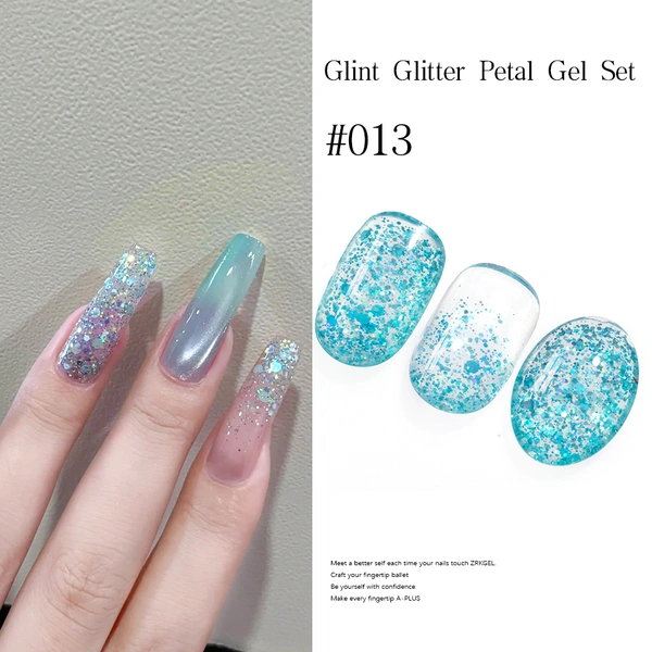 HEMA/TPO Free Glitter Gel Polish Set - 20 Colors | ZRKGEL Nail