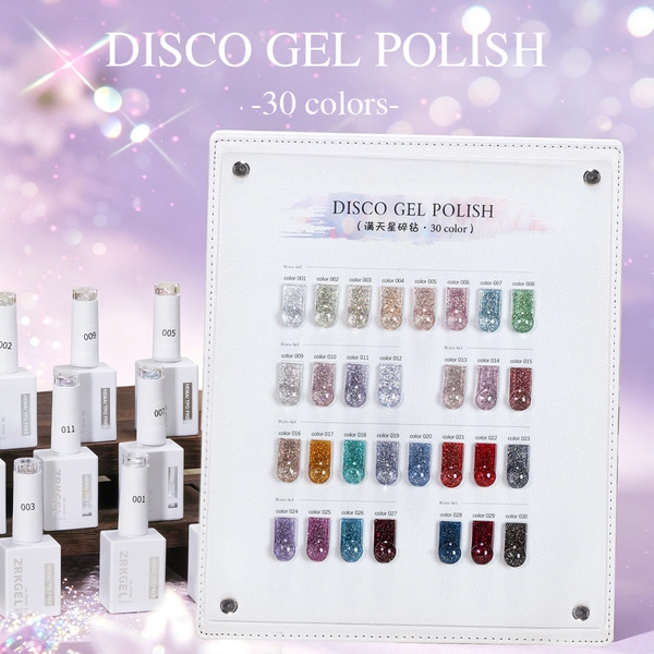 30 Colors HEMA/TPO Free Sparkling Star Glitter Gel Polish Set | ZRKGEL