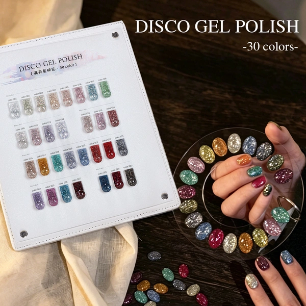30 Colors HEMA/TPO Free Sparkling Star Glitter Gel Polish Set | ZRKGEL